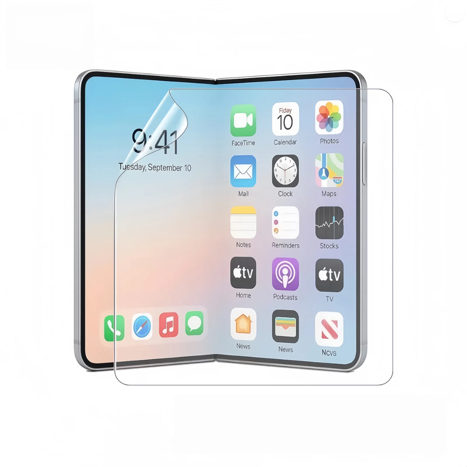 Flexible inner-screen protection for a folding device